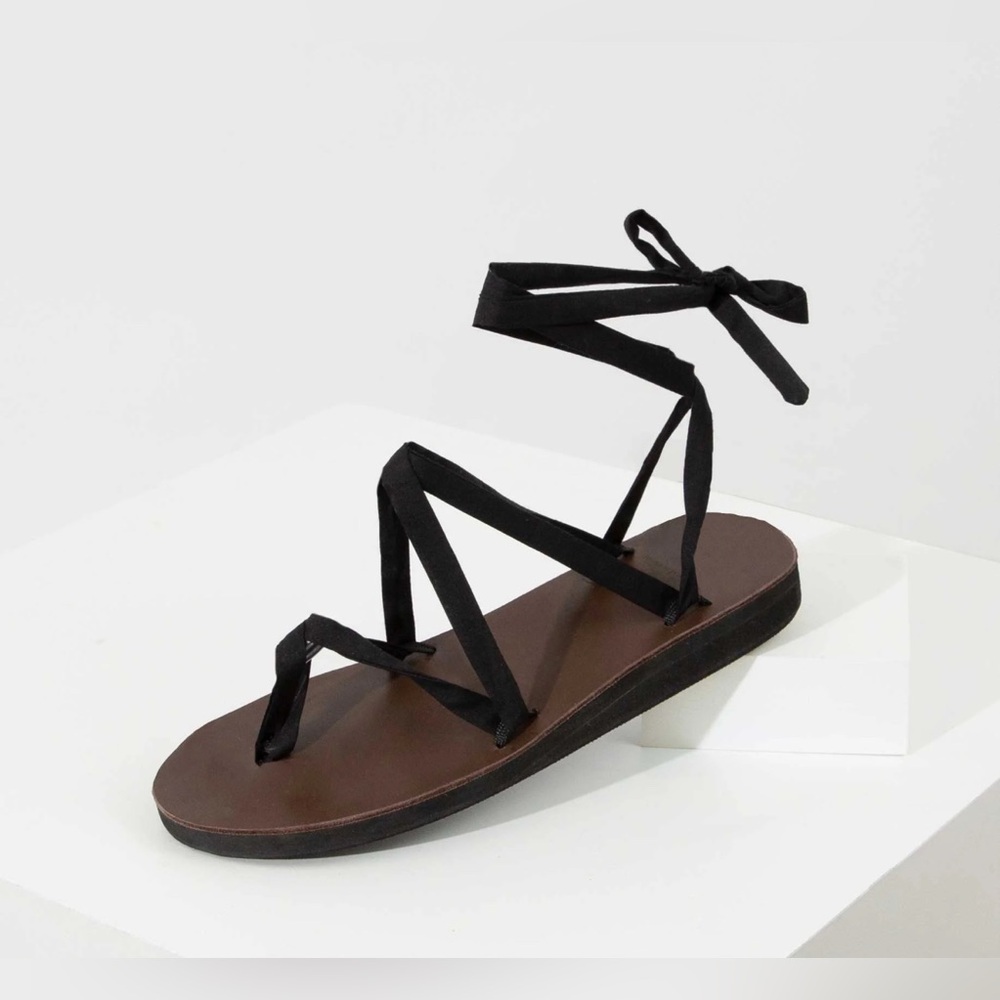 Genuine Leather Sseko Brown Convertible Ribbon Sandals Hand Made In Uganda